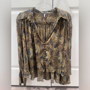 Free People Multicolor Paisley Blouse